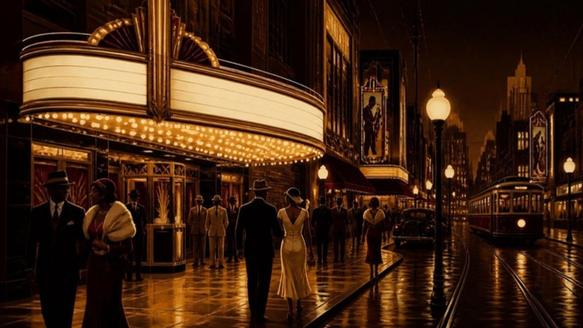 Illustration of Black Broadway on U Street at night