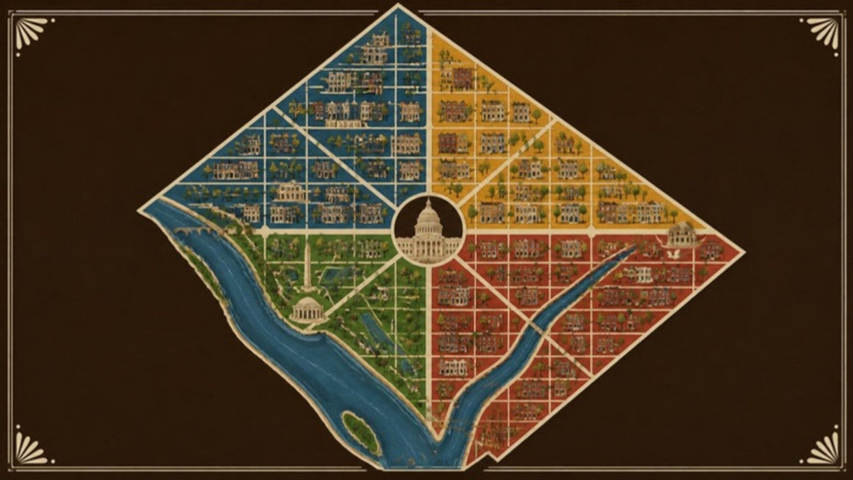 Illustrated map of the four DC quadrants