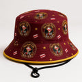 Chocolate City crest bucket hat in burgundy with gold trim