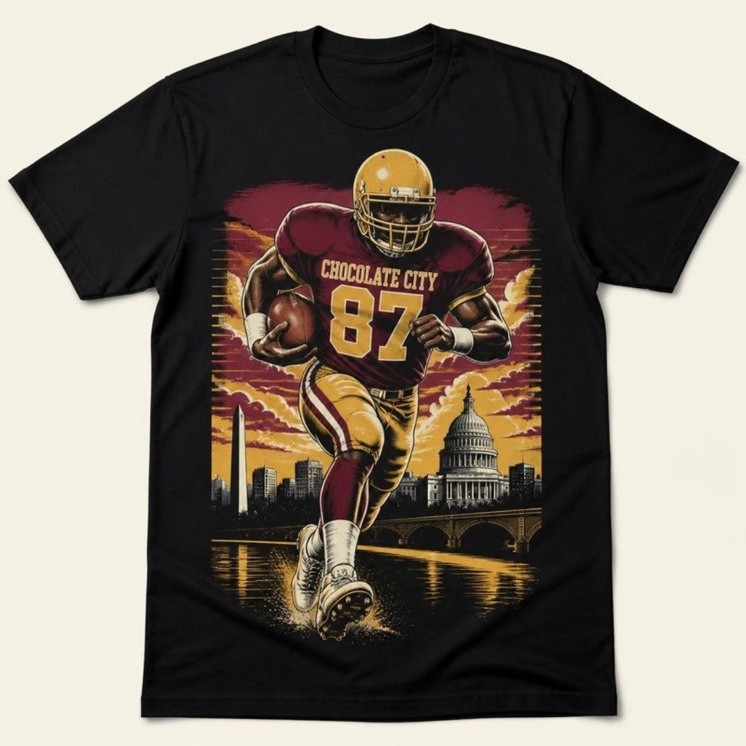 Chocolate City football player tee in black