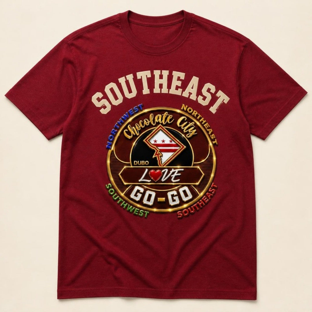 Southeast Quadrant tee in deep red