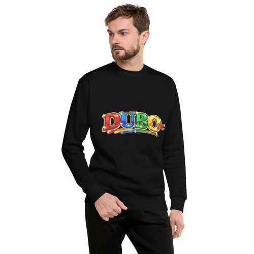 DUBO DC Wide black Cotton Heritage M2480 crewneck on male model — Printful mockup